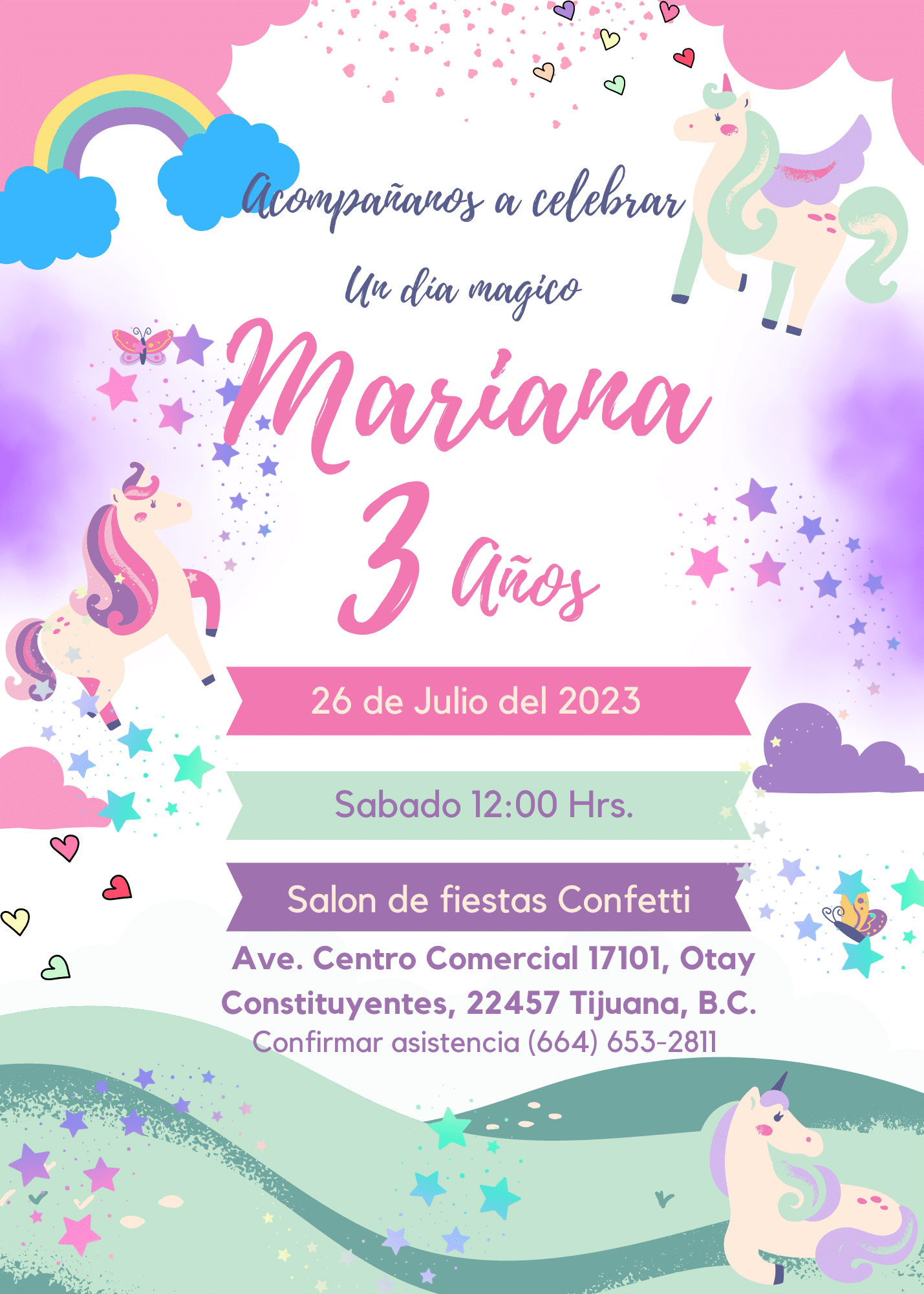 Invitaciones de unicornio - Unicornio