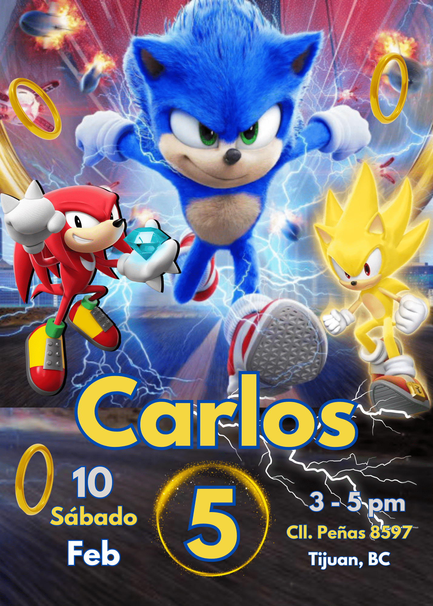 Invitaciones de Sonic - sonic