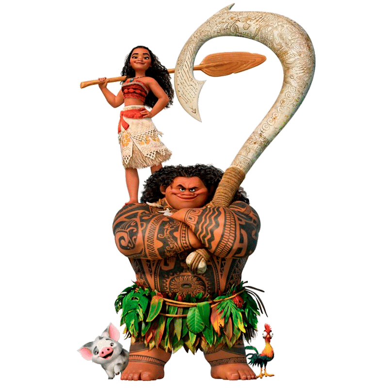 Invitaciones de Moana - moana y maui