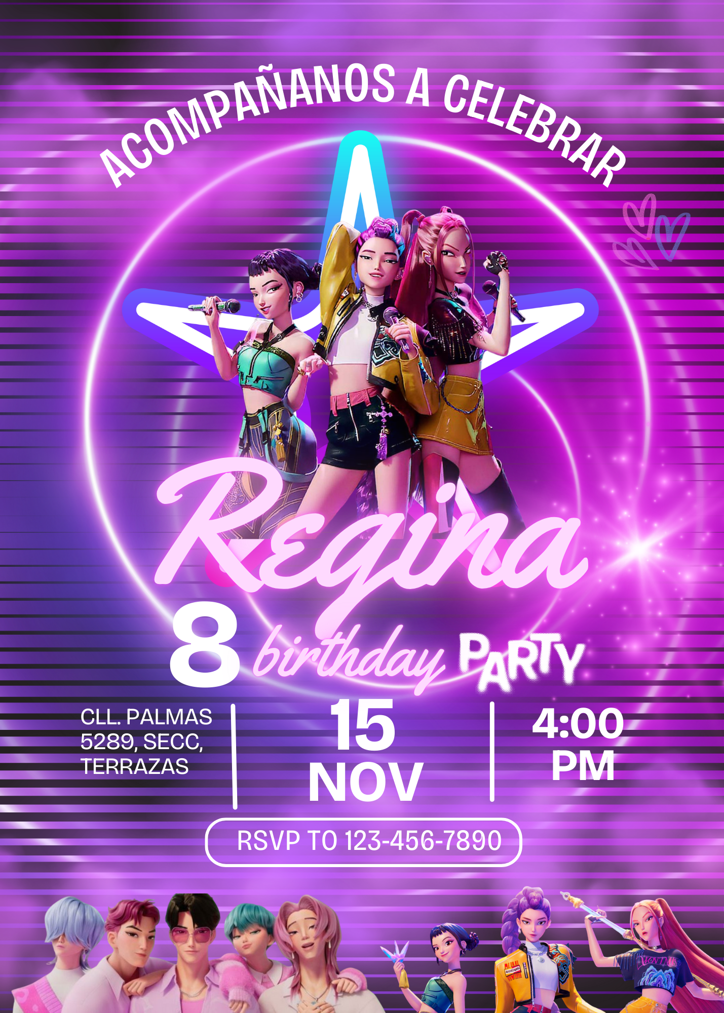 Invitaciones de Guerreras K-Pop - guerreraspop